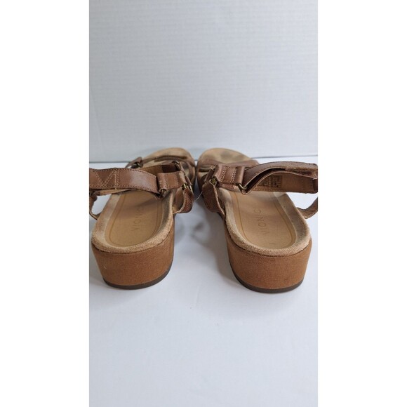 VIONIC Kayan Tan Leather Strappy Orthotic Platform Sandals Sz 11 Comfort Walking - Picture 8 of 9